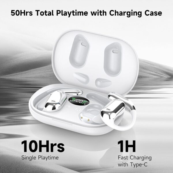 Ultra Open Ear Earbuds - Bone Conduction Headphones Wireless Bluetooth, Waterproof Deep Bass Earphones for Fitness and Running, Secure Fit for Small Ears, Sweat-Resistant for Workouts - Image 6