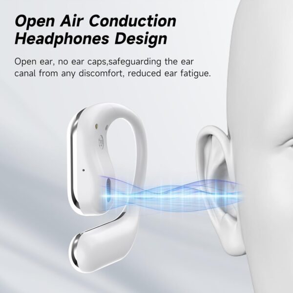Ultra Open Ear Earbuds - Bone Conduction Headphones Wireless Bluetooth, Waterproof Deep Bass Earphones for Fitness and Running, Secure Fit for Small Ears, Sweat-Resistant for Workouts - Image 5