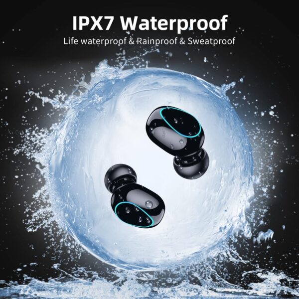 Wireless Earbuds Bluetooth Wireless Ear buds with HD Noise Cancelling Mic, HiFi Stereo Bass Sound Headphones with LED Charging Case, Touch Control Smallest In Ear Earphones for Sport/Work/Travel - Image 4