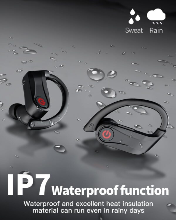 Wireless Earbuds - Bluetooth 5.3 Headphones with ENC Noise Canceling Mic, IPX4 Sport Ear Buds with Dual LED Display Charging Case, Running Earphones with Stereo Sound - Image 7