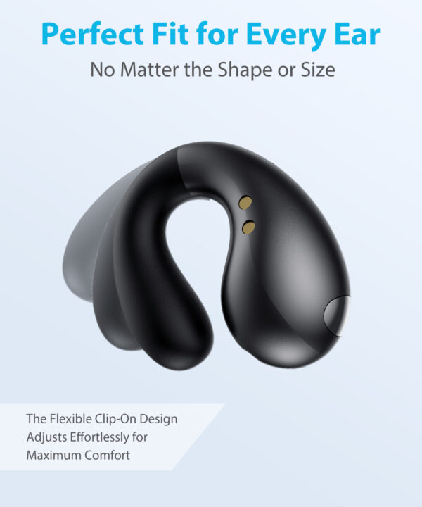 Boytond Ultra Open Ear Earbuds - Ergonomic Clip-On Earbuds, Bone Conduction Over-The-Ear Headphones with Waterproof Design and Secure Fit for Small Ears - Image 3