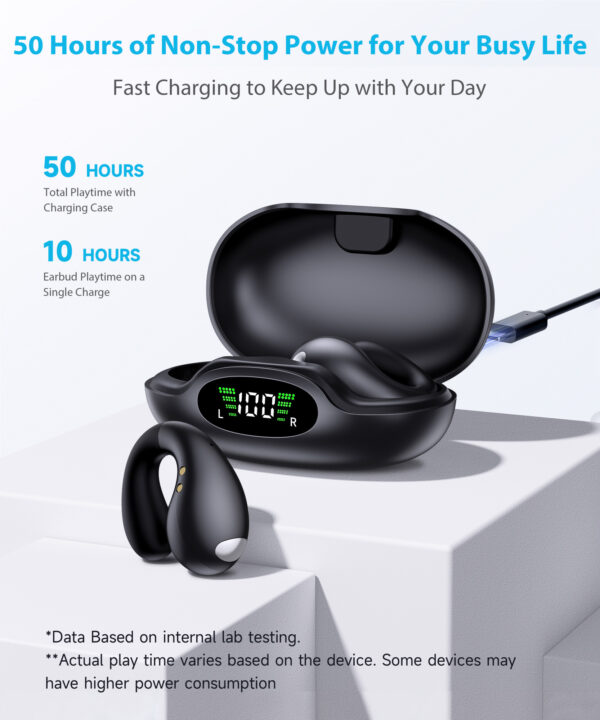 Boytond Ultra Open Ear Earbuds - Ergonomic Clip-On Earbuds, Bone Conduction Over-The-Ear Headphones with Waterproof Design and Secure Fit for Small Ears - Image 6