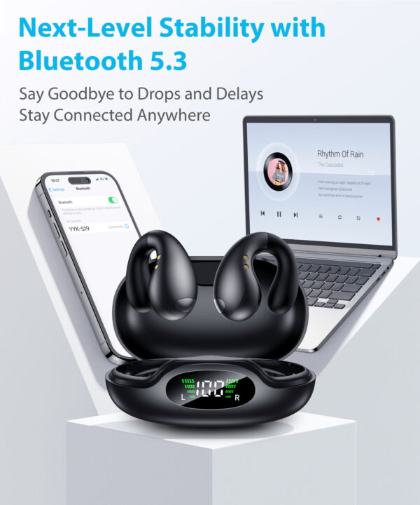Boytond Ultra Open Ear Earbuds - Ergonomic Clip-On Earbuds, Bone Conduction Over-The-Ear Headphones with Waterproof Design and Secure Fit for Small Ears - Image 7